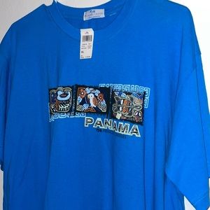 Panama Vacation Shirt XL Blue tropical